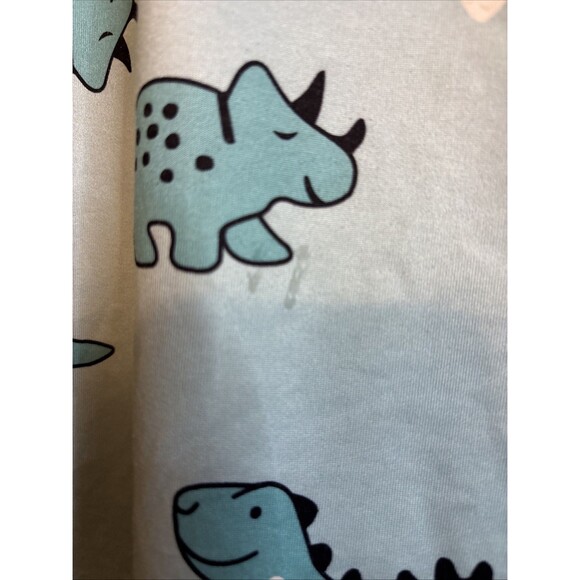 Large Blue Dinosaur Print Pajama Set Short Sleeve Top & Shorts - Picture 5 of 7